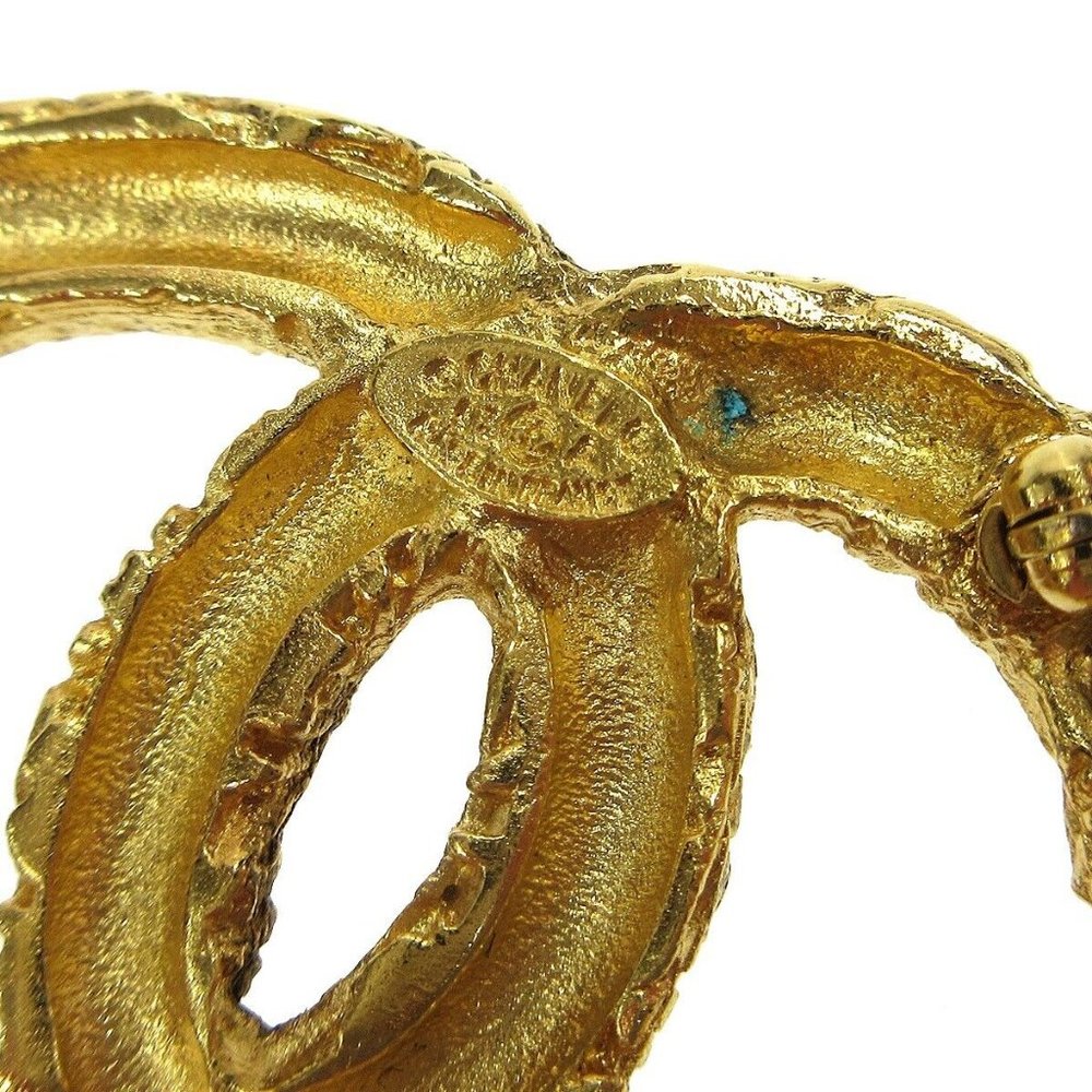 CHANEL CC Logos Fringe Motif Brooch Pin Corsage Gold-Tone - Picture 3 of 5